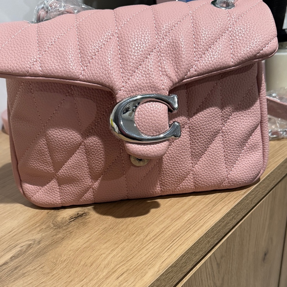 Pink Quilted Leather Shoulder Bag
